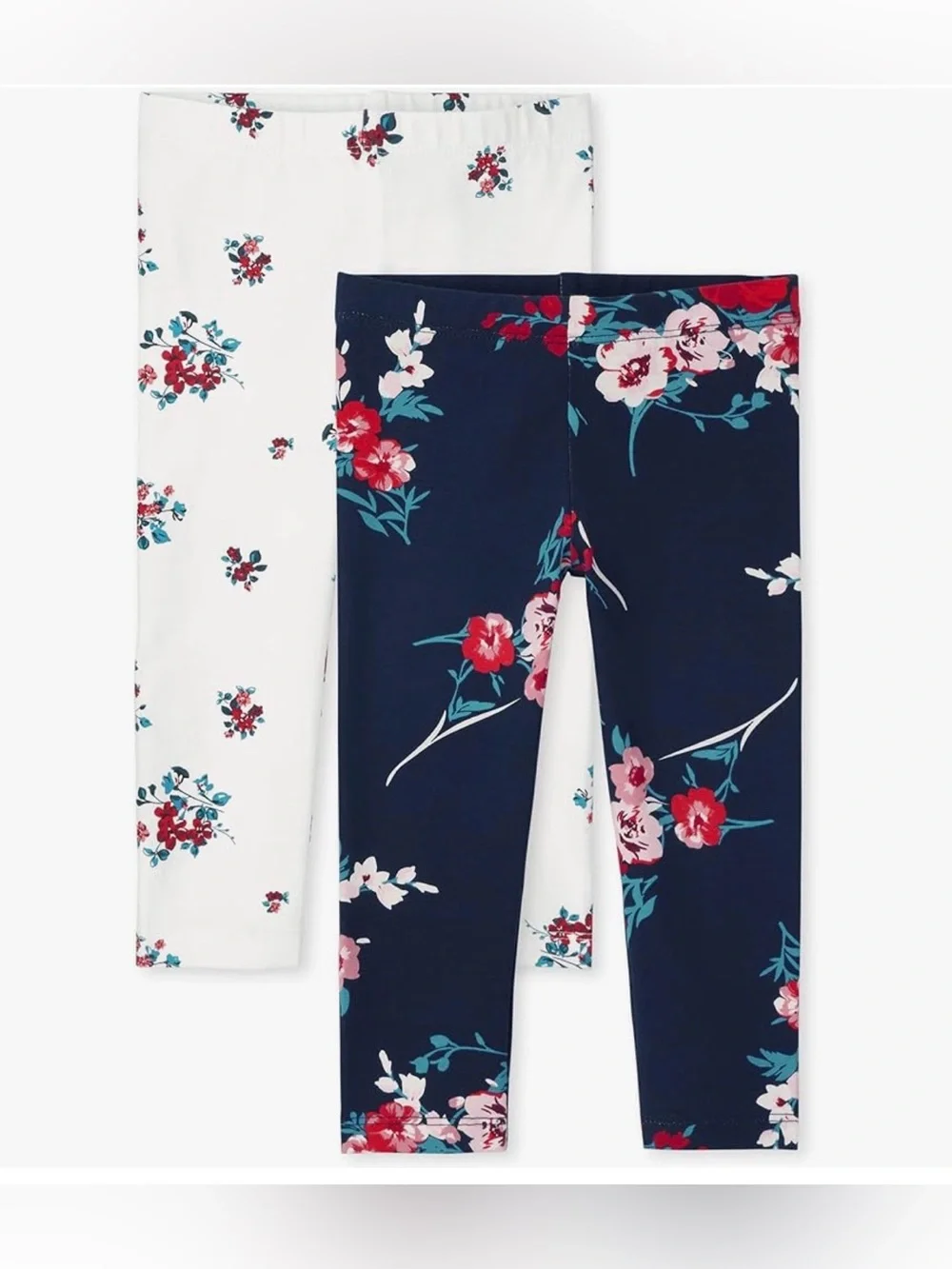 The Children's Place 2-Pack Floral Leggings - Navy & White